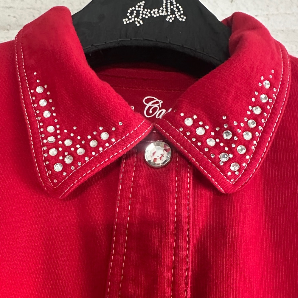 ONQUE Rhinestone Jacket Red - Picture 2 of 14